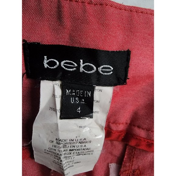 BEBE Women's Lace Detailed Waistband Crop Ankle Pants In Rhubarb Size 4 - Picture 5 of 12